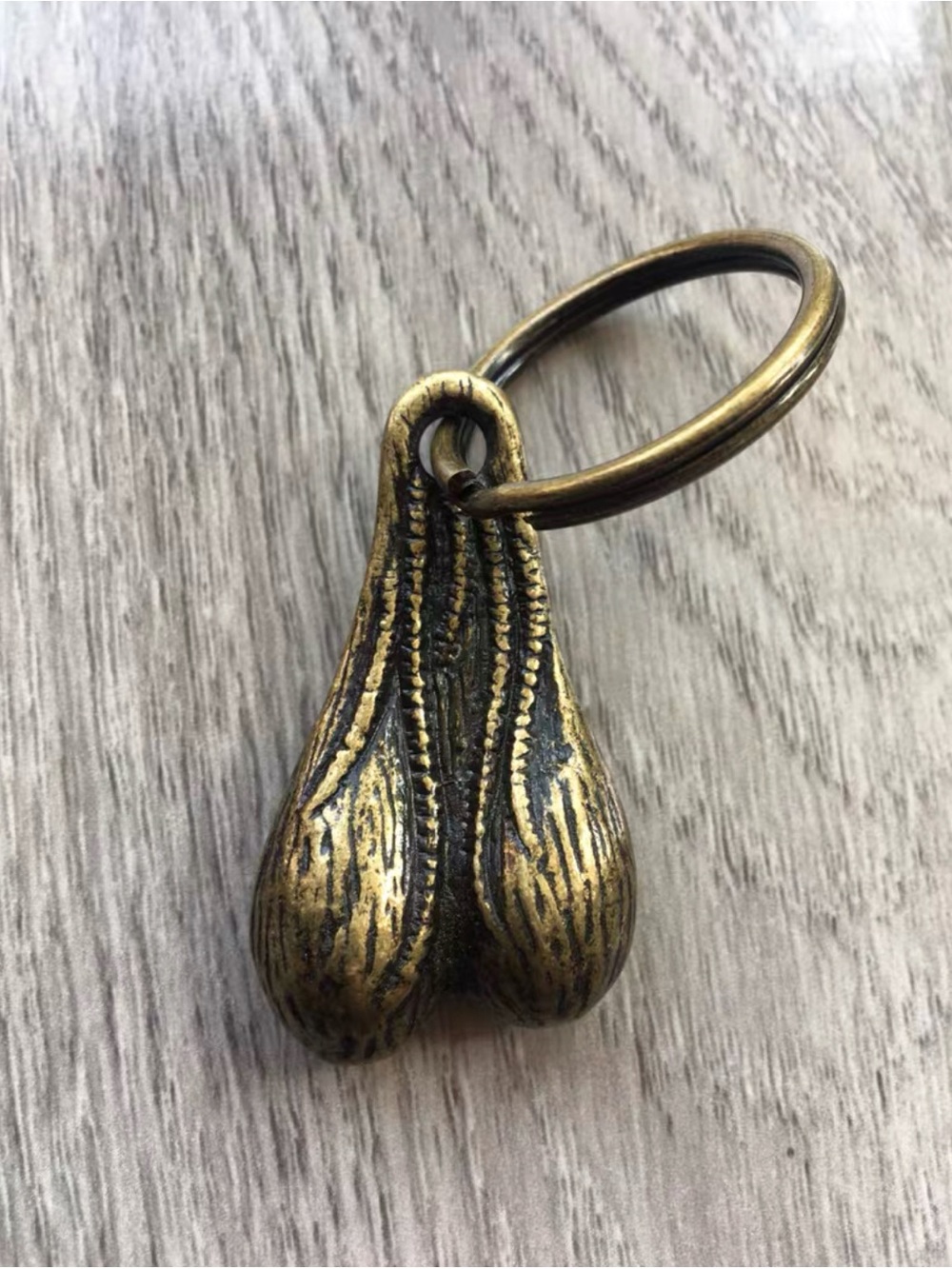 supreme Antique Brass Scrotum Keychain Pendant